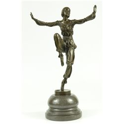 16"x9" Signed Art Deco Bronze Sculpture Statue Figurine Figure   10 LBS.