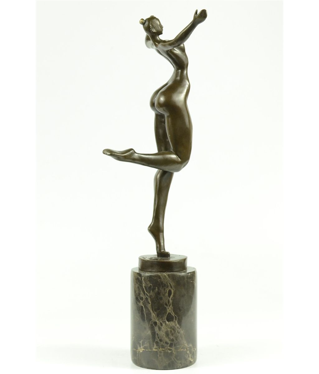 Modern Art Cubism Female Figure Bronze Sculpture 10/" x 5/"