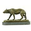 Image 1 : 7"x12" Large Howling Wolf Bronze Animal Statue Figure Sculpture Art Deco Figure Decor   12 LBS.