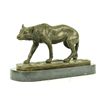 Image 2 : 7"x12" Large Howling Wolf Bronze Animal Statue Figure Sculpture Art Deco Figure Decor   12 LBS.