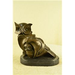 9"x12" Abstract Pure Hotcast Bronze Owl Statue   10 LBS.