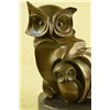 Image 5 : 9"x12" Abstract Pure Hotcast Bronze Owl Statue   10 LBS.