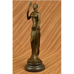 13.5"x5" Art Nouveau 1920 Model Bronze Sculpture Hot Cast Figurine Figure Sensual Decor   7 LBS.