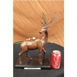 16"x10" 15" Bronze Marble Statue Elk Stag Buck Deer Lodge Decor Art Deco Sculpture   12 LBS.