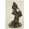 Image 1 : 14"x7.5" SIGNED LCART ZODIAC SIGN CANCER SEXY GIRL BRONZE ART DECO HOT CAST FIGURINE SALE   12 LBS.