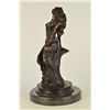 Image 2 : 14"x7.5" SIGNED LCART ZODIAC SIGN CANCER SEXY GIRL BRONZE ART DECO HOT CAST FIGURINE SALE   12 LBS.