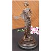 Image 1 : 15"x7" DEPICTING WOMAN OF FASHION & GRACE BRONZE SCULPTURE ART NOUVEAU DECO   10 LBS.