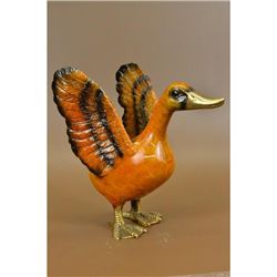 9"x8" Signed Moigniez Marsh Land Duck Bronze Sculpture Statue Marble Base Figurine Art   5 LBS.