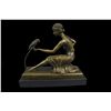 Image 1 : 10"x10" CHIPARUS VINTAGE ART DECO LADY AND THE PARROT BRONZE/MARBLE SCULPTURE   12 LBS.