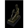 Image 2 : 10"x10" CHIPARUS VINTAGE ART DECO LADY AND THE PARROT BRONZE/MARBLE SCULPTURE   12 LBS.