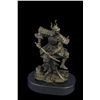 Image 1 : 9"x5" PURE BRONZE JAPANESE WARRIOR SAMURAI WITH SWORD   8 LBS.