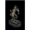 Image 3 : 9"x5" PURE BRONZE JAPANESE WARRIOR SAMURAI WITH SWORD   8 LBS.