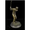 Image 1 : 13"x6" Original Milo Golf player Bronze Sculpture Statue Art   7 LBS.