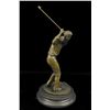 Image 2 : 13"x6" Original Milo Golf player Bronze Sculpture Statue Art   7 LBS.