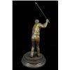 Image 3 : 13"x6" Original Milo Golf player Bronze Sculpture Statue Art   7 LBS.