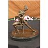 Image 1 : 11"x10" Signed Lucien Alliot Nude Erotic Woman Bronze Marble Sculpture Statue Figure   10 LBS.