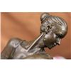 Image 2 : 11"x10" Signed Lucien Alliot Nude Erotic Woman Bronze Marble Sculpture Statue Figure   10 LBS.