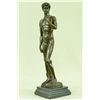 Image 2 : 18"x5" Sign Michelangelo David Bronze Sculpture Nude Male Deco   10 LBS.