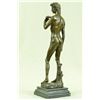 Image 3 : 18"x5" Sign Michelangelo David Bronze Sculpture Nude Male Deco   10 LBS.
