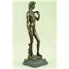 Image 5 : 18"x5" Sign Michelangelo David Bronze Sculpture Nude Male Deco   10 LBS.