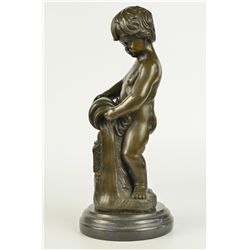 13"x5.5" Milo Sweet Young Nude Boy With A Jug Of Water   10 LBS.