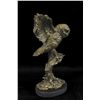 Image 2 : 12"x10" Owl On A Branch Wings Spread Bronze Statue   8 LBS.
