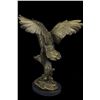Image 4 : 12"x10" Owl On A Branch Wings Spread Bronze Statue   8 LBS.