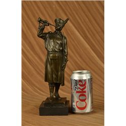 11"x3.5" Bronze Marble Statue Soldier Warrior Military Hero Art Deco Marble Sculpture Nr   7 LBS.