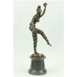 22"x12" Bronze French Sculptor Chiparus Russian Tamborine Dancer Scuptor   15 LBS.