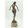 Image 3 : 18"x9.5" SEXY SEDUCTIVE NUDE GIRL BRONZE SCULPTURE SIGNED EROTIC ART DECO MARBLE FIGURE   12 LBS.