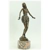 Image 4 : 18"x9.5" SEXY SEDUCTIVE NUDE GIRL BRONZE SCULPTURE SIGNED EROTIC ART DECO MARBLE FIGURE   12 LBS.