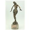 Image 5 : 18"x9.5" SEXY SEDUCTIVE NUDE GIRL BRONZE SCULPTURE SIGNED EROTIC ART DECO MARBLE FIGURE   12 LBS.