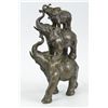 Image 3 : 11"x7" Sign Bologna Abstract 3 Elephants Family Bronze Statue Sculpture Wild Animal   8 LBS.