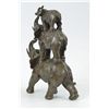 Image 4 : 11"x7" Sign Bologna Abstract 3 Elephants Family Bronze Statue Sculpture Wild Animal   8 LBS.