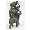 Image 5 : 11"x7" Sign Bologna Abstract 3 Elephants Family Bronze Statue Sculpture Wild Animal   8 LBS.