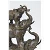 Image 6 : 11"x7" Sign Bologna Abstract 3 Elephants Family Bronze Statue Sculpture Wild Animal   8 LBS.