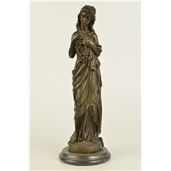 12.5"x4" Signed Original French Artist~Jean Patoue~Garden Nymph Goddess Bronze Sculpture   7 LBS.