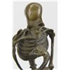 Image 5 : 10"x8" Signed Milo Skeleton Thinkker Tribute To Rodin Bronze Sculpture Statue Marble   10 LBS.