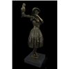 Image 2 : 15"x8" Young Woman Dressed Feminine Sundress Holding Parrot Bronze Sculpture Chiparus   10 LBS.