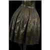 Image 9 : 15"x8" Young Woman Dressed Feminine Sundress Holding Parrot Bronze Sculpture Chiparus   10 LBS.