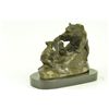 Image 3 : 10"x12" Signed Barye Mother Bear & Cub Bronze Sculpture Figure   13 LBS.