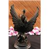 Image 9 : 14"x8" Signed Original Milo An Angel Rescuing Woman Bronze Sculpture Marble Statue   13 LBS.