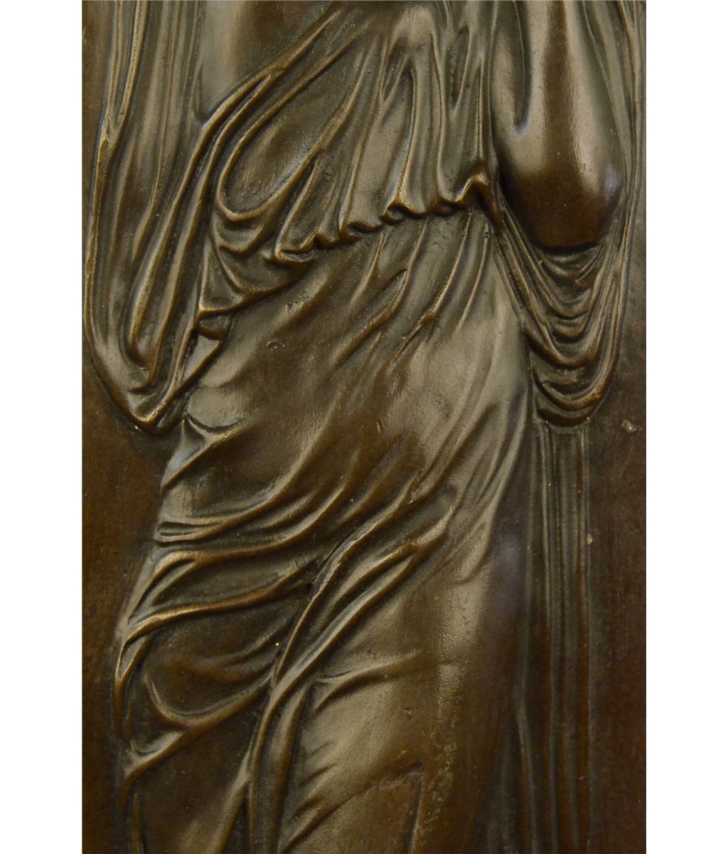 18&quot;x5.5&quot; Vintage Bas Relief Roman Girl Bronze Sculpture