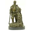 Image 1 : 12"x7" Hot Cast Signed Dalov European Warrior With Sword Bronze Sculpture Statue Figure   10 LBS.