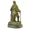 Image 3 : 12"x7" Hot Cast Signed Dalov European Warrior With Sword Bronze Sculpture Statue Figure   10 LBS.