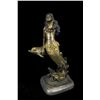 Image 1 : 14"x9" Large Multi Color Patina Hot Cast Mermaid and Dolphin Bronze Sculpture Statue   10 LBS.