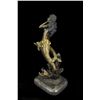 Image 5 : 14"x9" Large Multi Color Patina Hot Cast Mermaid and Dolphin Bronze Sculpture Statue   10 LBS.