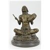 Image 1 : 13"x10" Bronze Sculpture Native American Chanting   25 LBS.