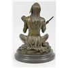 Image 3 : 13"x10" Bronze Sculpture Native American Chanting   25 LBS.