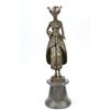 Image 1 : 21"x6" Bronze Masquerade Female Jester Mask Full Face Collar Fool, Wit-Cracker Figurine   17 LBS.